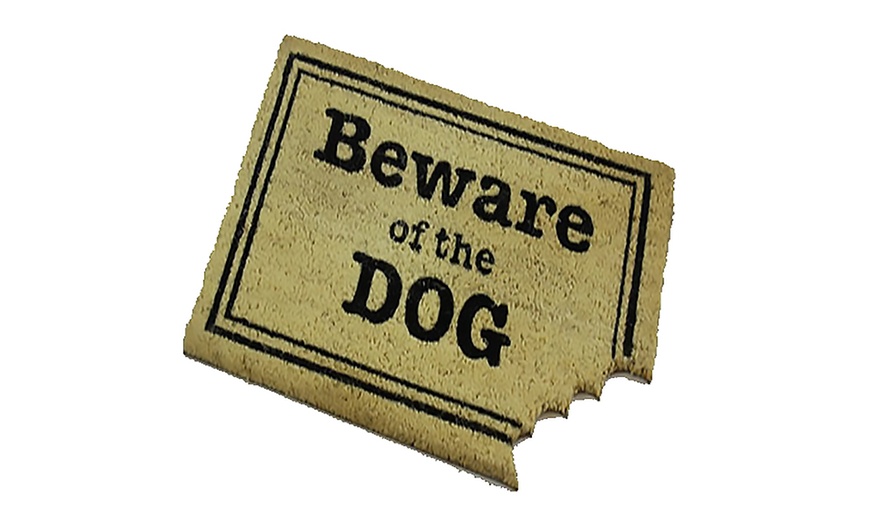 Image 1: Dog-Themed Coir Doormat