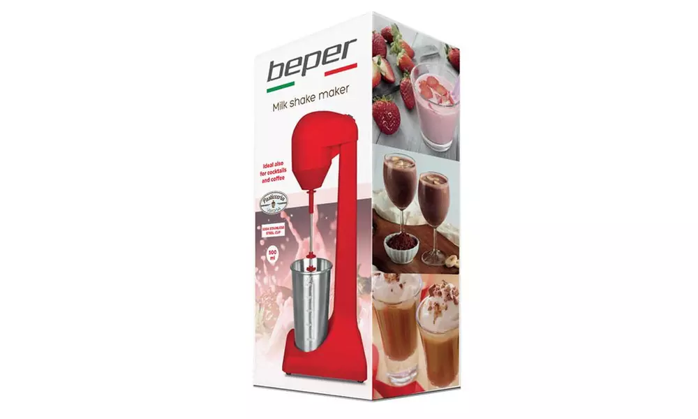 Beper Milch-Shake-Maker inkl. Becher und Schneebesen aus Edelstahl - Second Medium