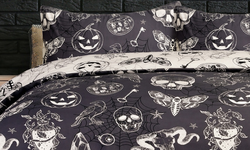 Image 4: Smart Living Reversible Mystical Gothic Duvet Cover and Pillowcases