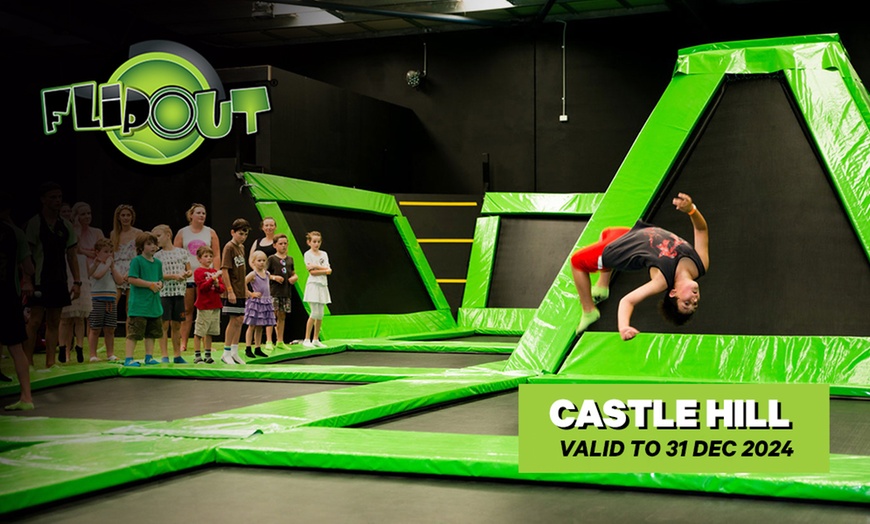 Image 1: One-Hour Trampoline Jumping at Flip Out - Castle Hill