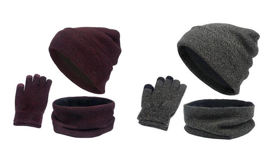 Image 11: Ensemble de bonnet, écharpe et gants tactiles