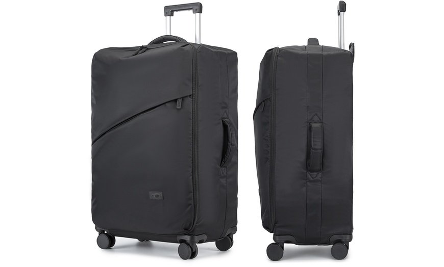 Image 10: KONO Lightweight Soft Shell Suitcase Set TSA Lock Wet/Dey Compartment