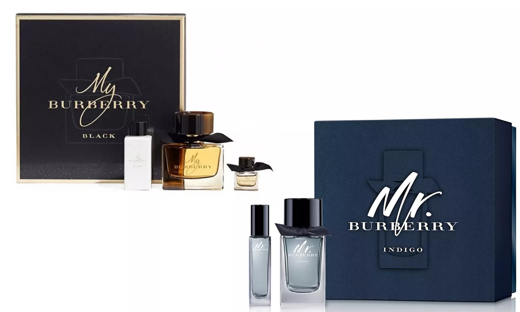 Burberry Mr Burberry Indigo Eau de Toilette or My Burberry Black Eau de Parfum and Body Lotion Gift Set - Primary Image