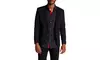 Suslo Couture Men's Slim Fit Sateen Sports Coat with Flower Pin (Size L)