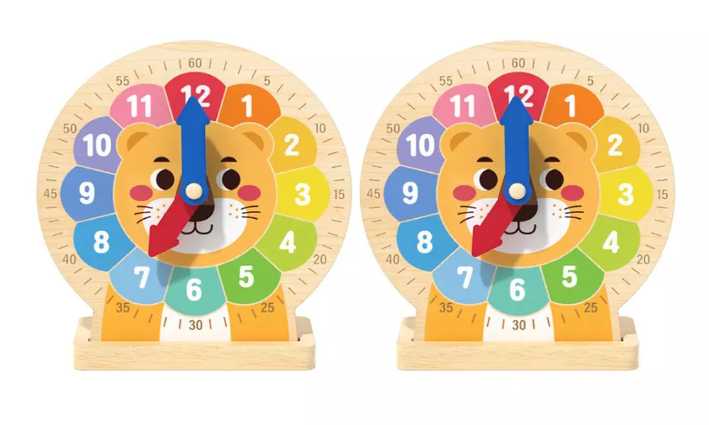 Holz-Lernuhr mit 18 Trainingskarten