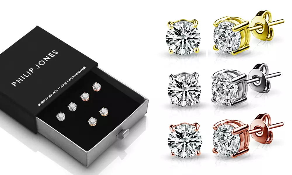 1 ou 3 paires de boucles d'oreilles 6 mm, Philip Jones, coloris au choix - Primary Image