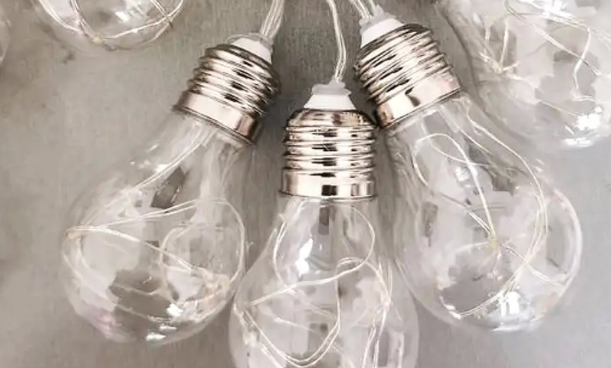 Image 6: Outdoor String Lights Clear Bulbs