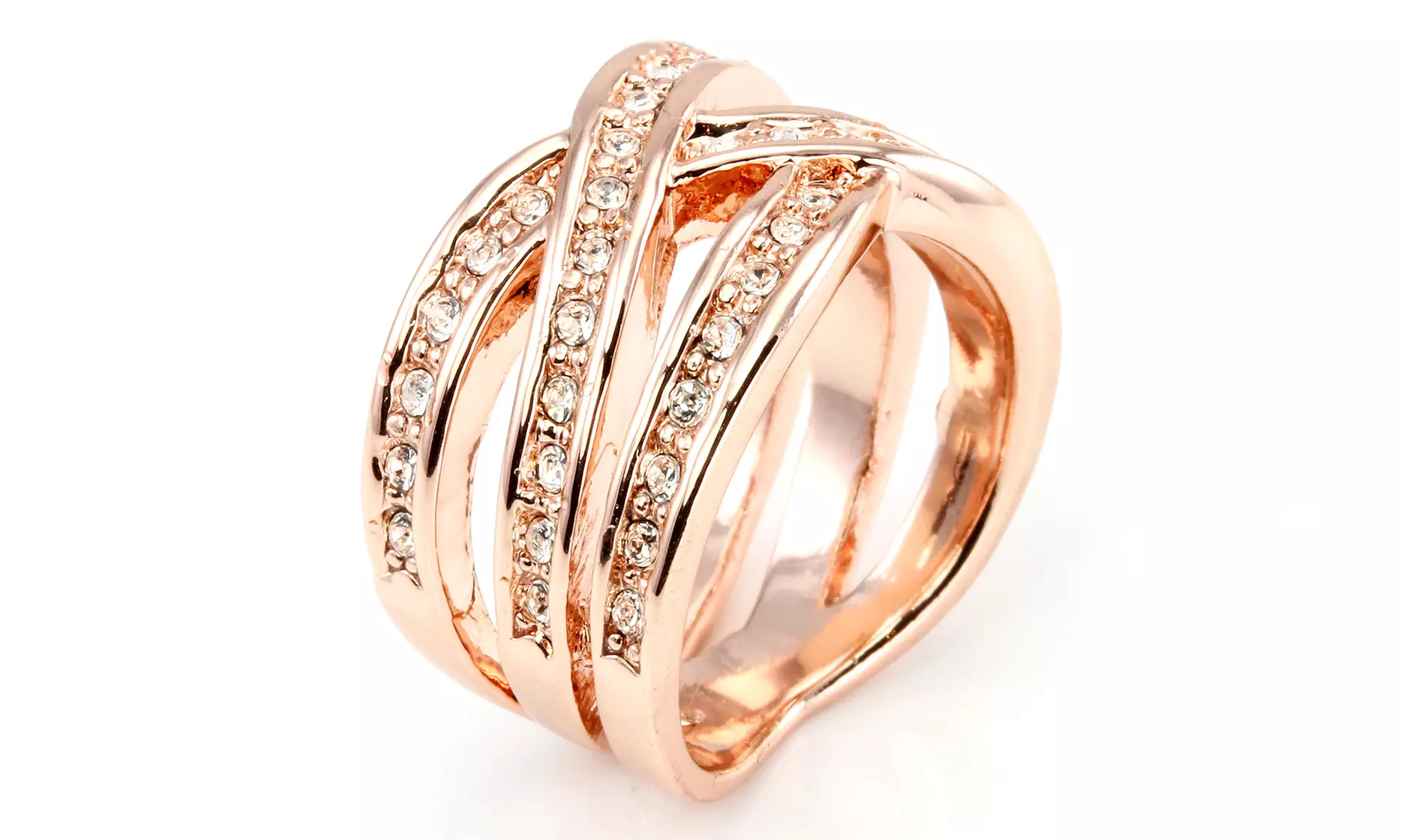 Bagues en cristaux Swarovski ® ornés d'un placage en or 18k