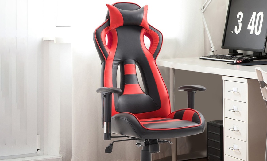 Image 1: HomCom Office Gaming Chairs