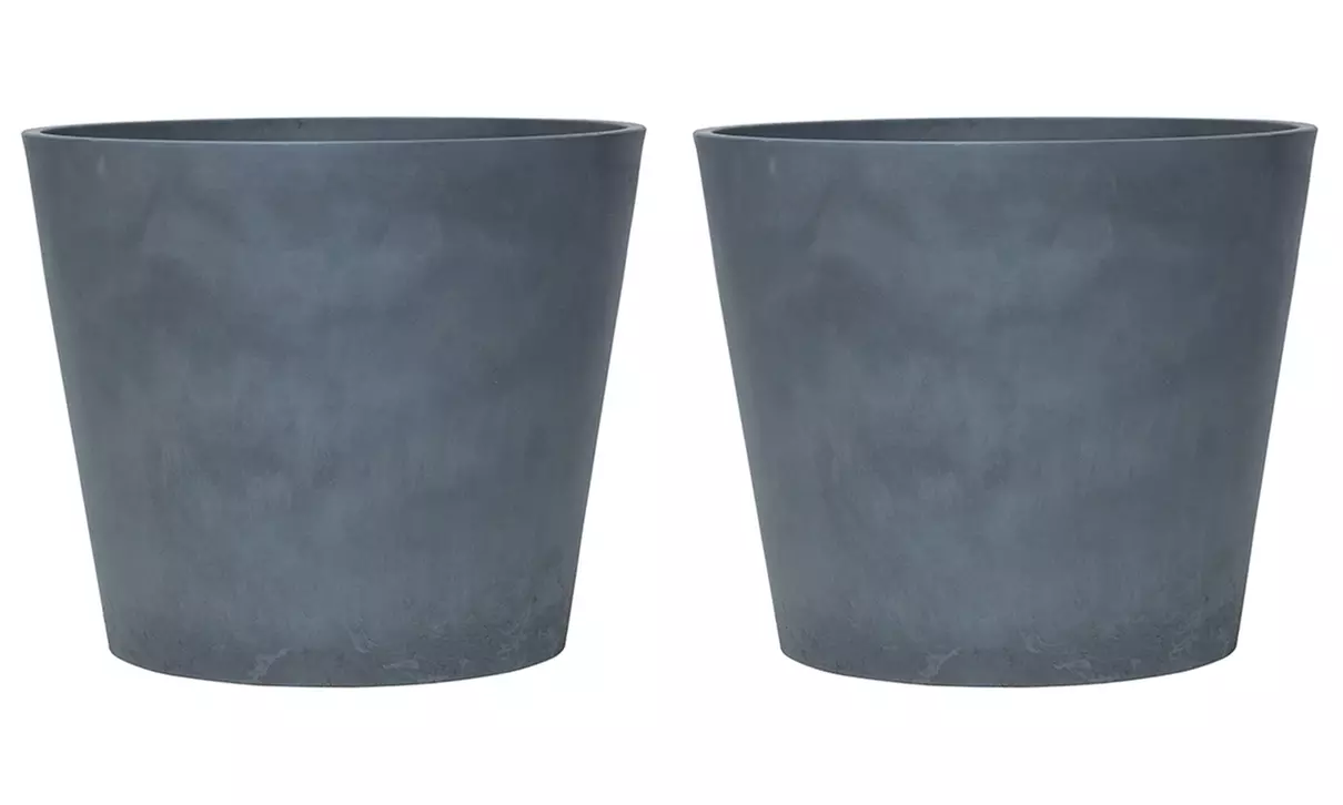 Stone Effect Planter - 30.5cm, Dark Grey, Lightweight Durable Design