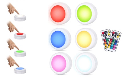 Set da 6 faretti LED wireless con doppio telecomando Bakaji