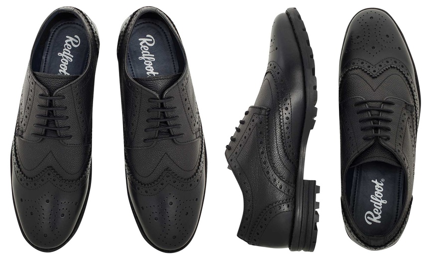 Image 17: Men's Leather Chunky Brogues