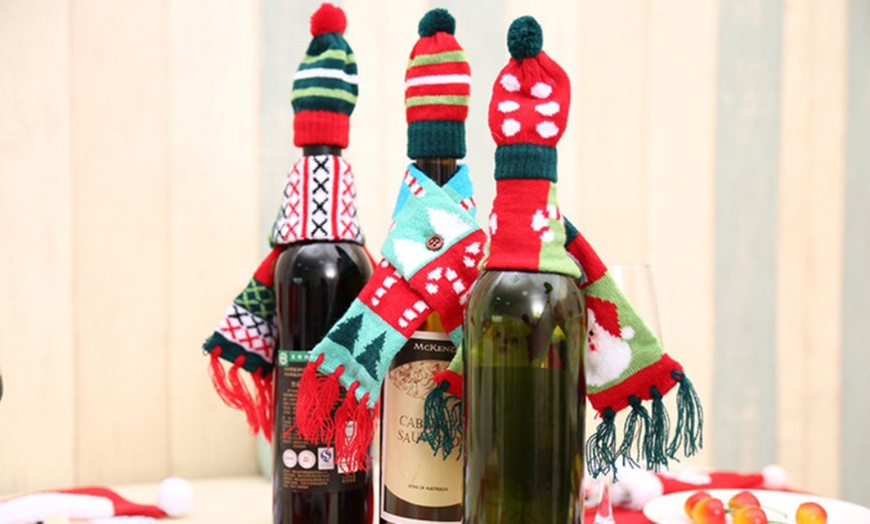 Image 4: Christmas Wine Bottle Decorations