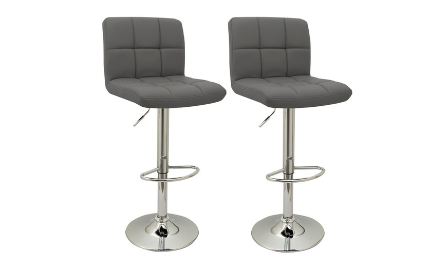 Image 9: Two Faux Leather Bar Stools