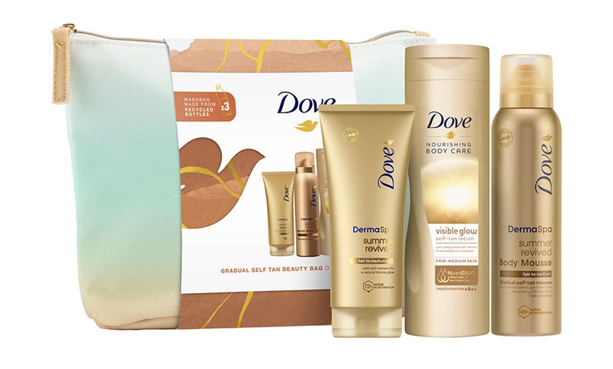 Image 1: Dove Gradual Self-Tan Beauty Bag Gift Set