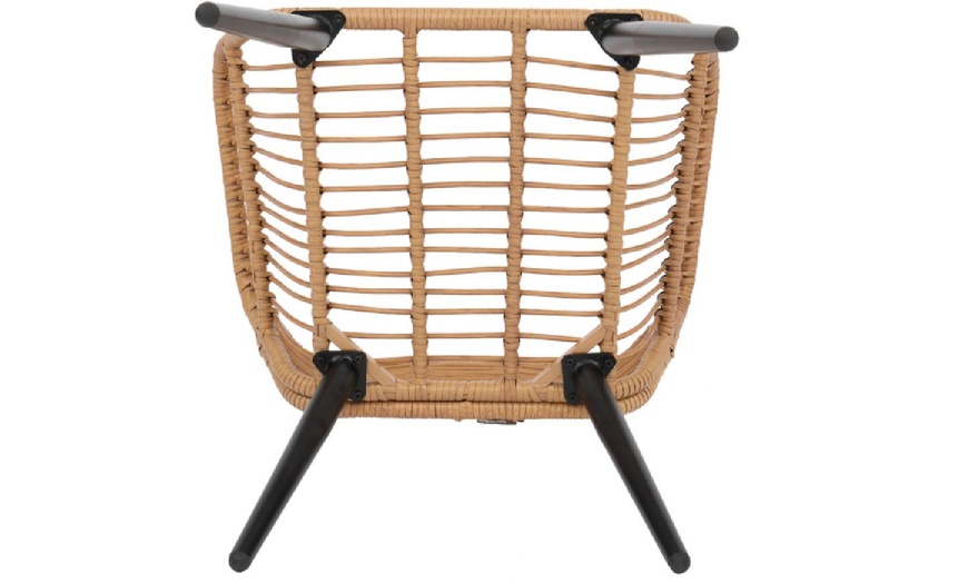 Image 7: PE Steel Outdoor Wicker Rattan Chair Set