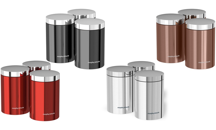 Image 1: Morphy Richards Set of Canisters