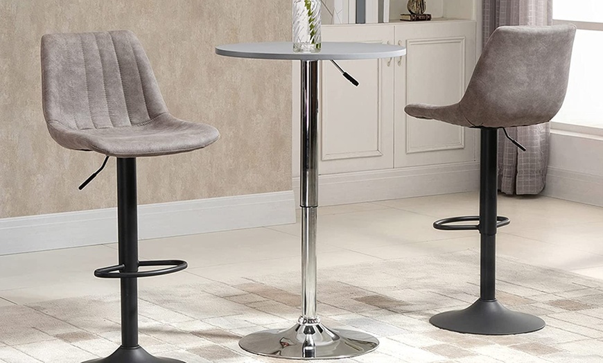 Image 9: HomCom Set of Two Adjustable Bar Stools