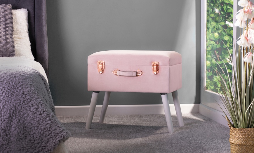 Image 12: Velvet Storage Stool