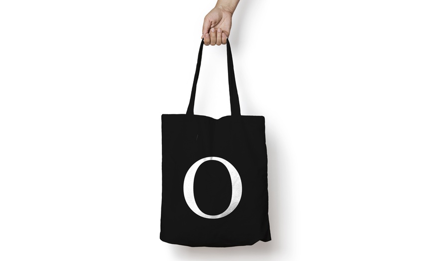 Image 16: Alphabet Letter Cotton Tote Bag