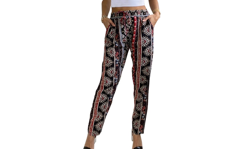 Image 24: Women's Travel Printed Cotton Trousers
