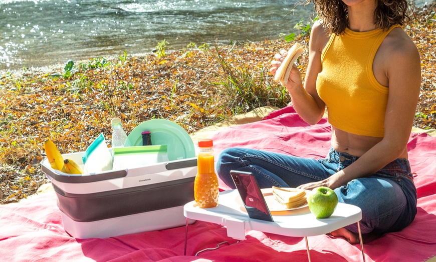 Image 7: Panier de pique-nique pliable InnovaGoods avec table-couvercle