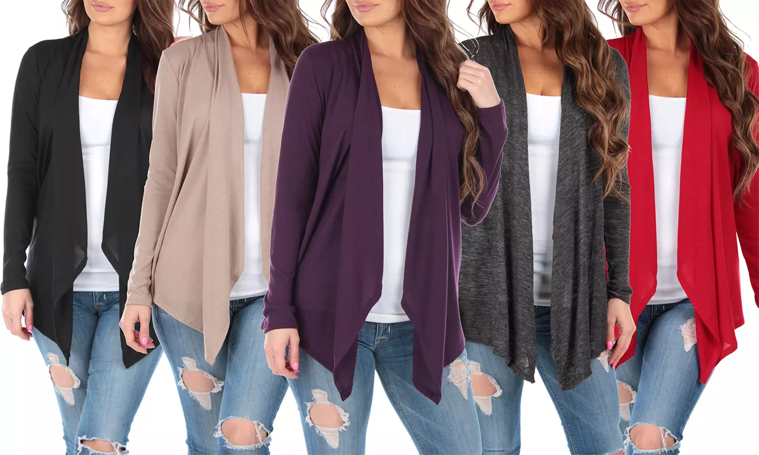 Women's Hacci Draped Cardigan. Plus Sizes Available (2-Pack) - Primary Image