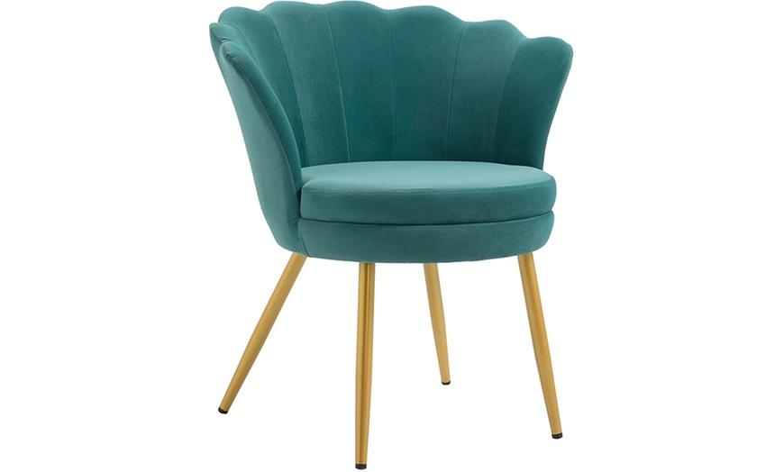 Image 6: Fauteuil "Maddina" effet velours en forme de coquille