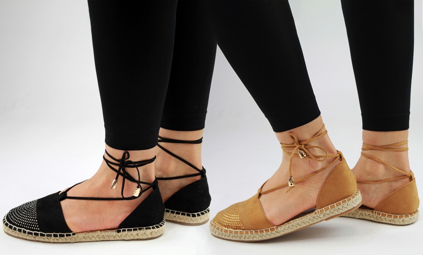 Image 2: Women's Lace-Up Espadrilles