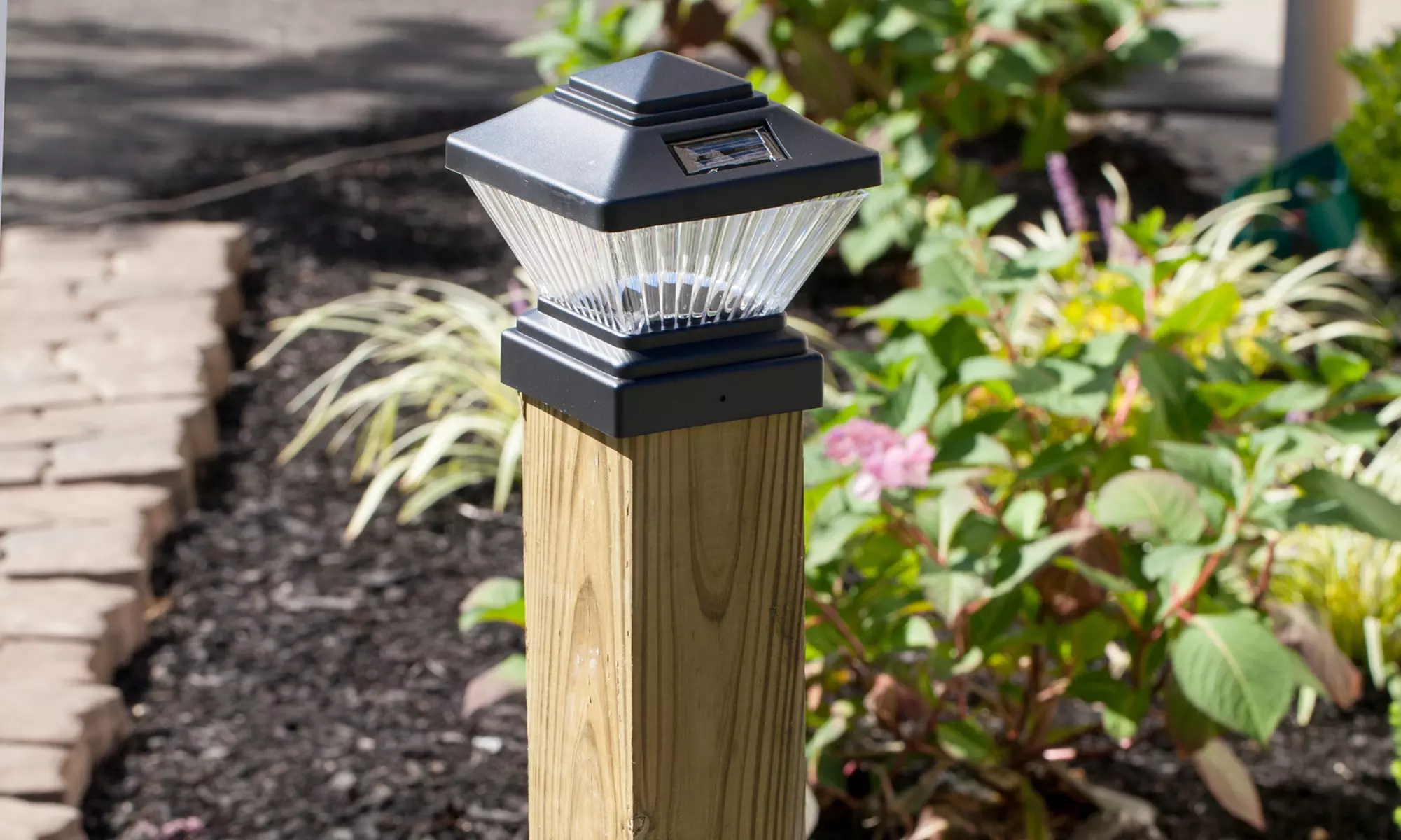 Solar Powered LED Post Lantern Head 2-Pack - Primary Image