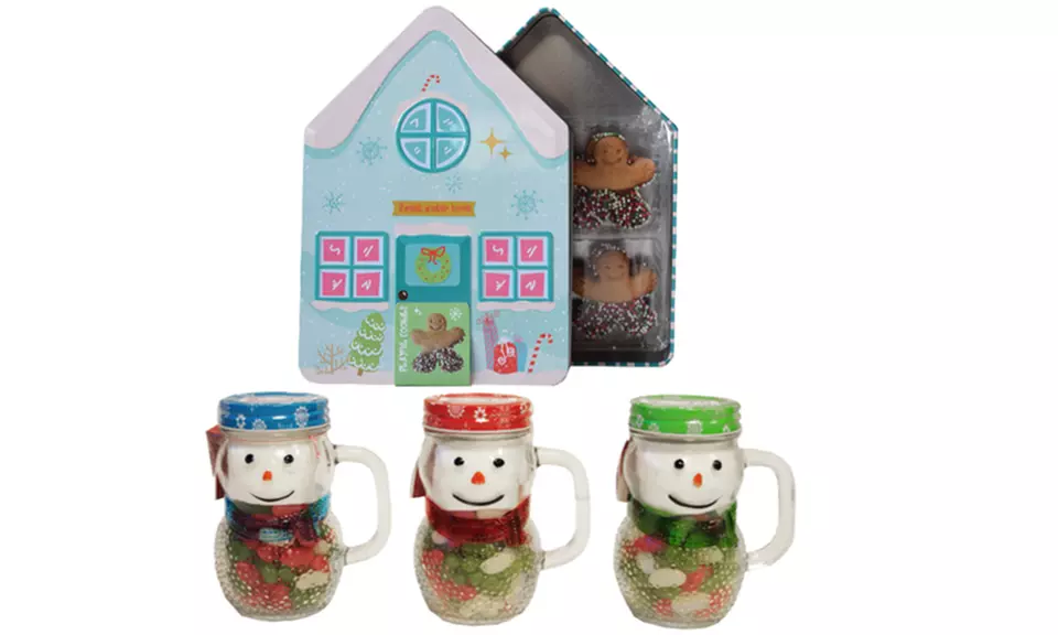Boîte à biscuits "Maison de fête" ou bonbonnière-mug "Bonhomme de neige" - Second Medium