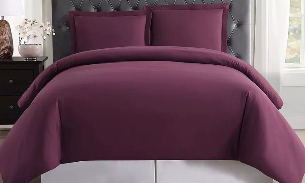 1000-Thread-Count Egyptian Cotton Solid-Color Duvet Cover Set - Primary Image