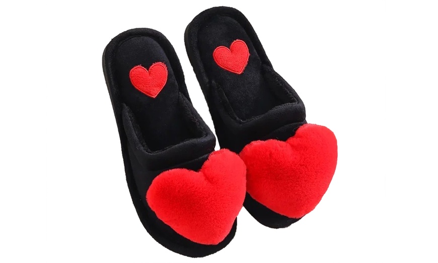 Image 4: Fluffy Heart Slippers