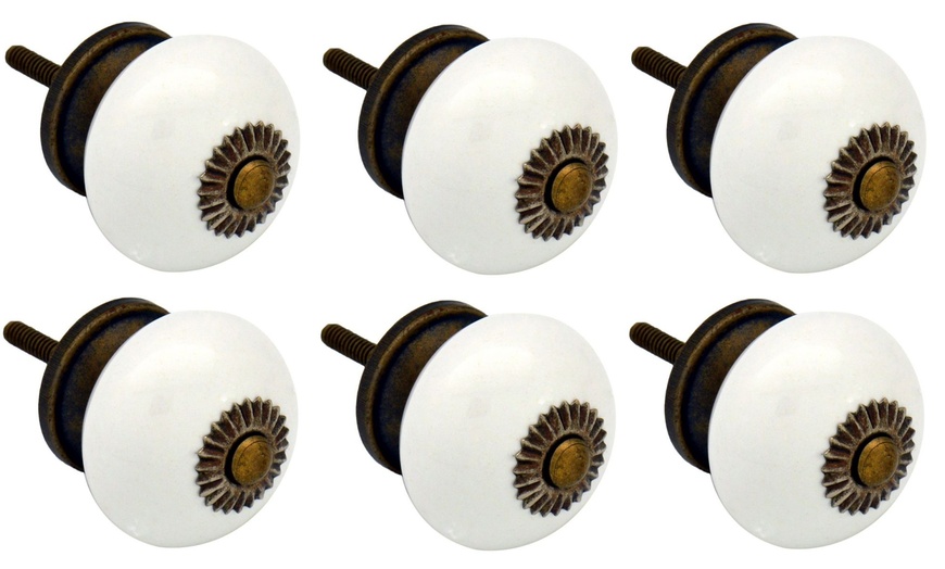 Image 4: 6 Ceramic Drawer Knobs 8 Colours