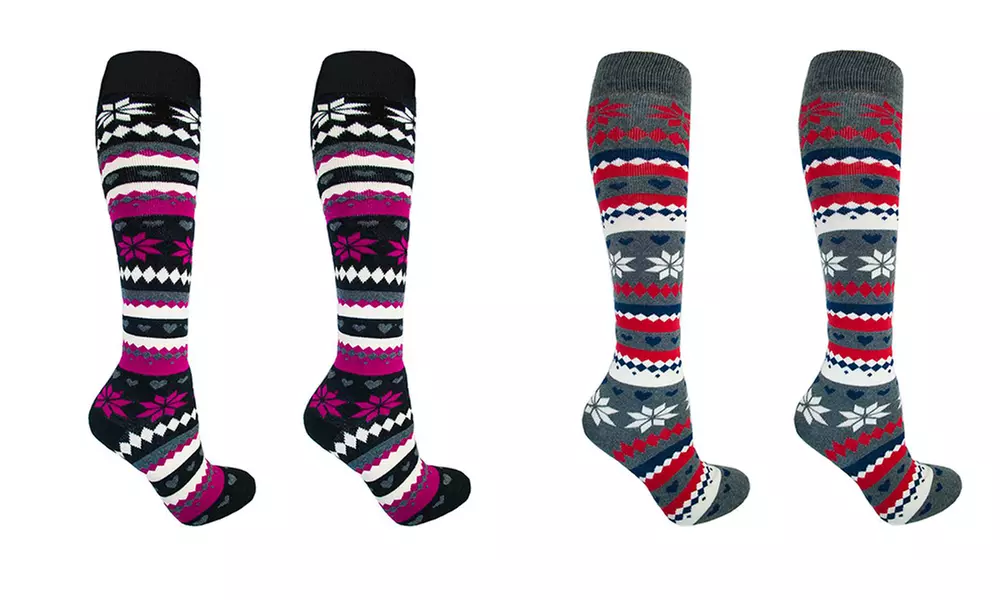 Jusqu'à 8 paires de chaussettes hautes esprit de Noël - Primary Image