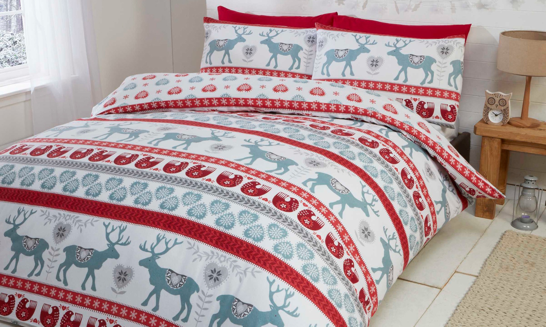 Scandi Brushed Cotton Printed Duvet Set