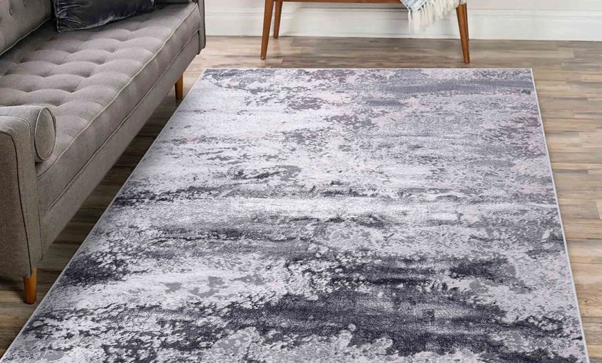 Image 7: Grunge Sprayed Textured Area Rug