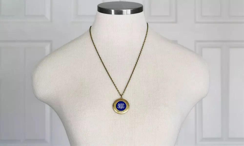 One or Two Silver or Bronze Custom Monogrammed Lockets from VioletFox (Up to 77% Off) - Second Medium