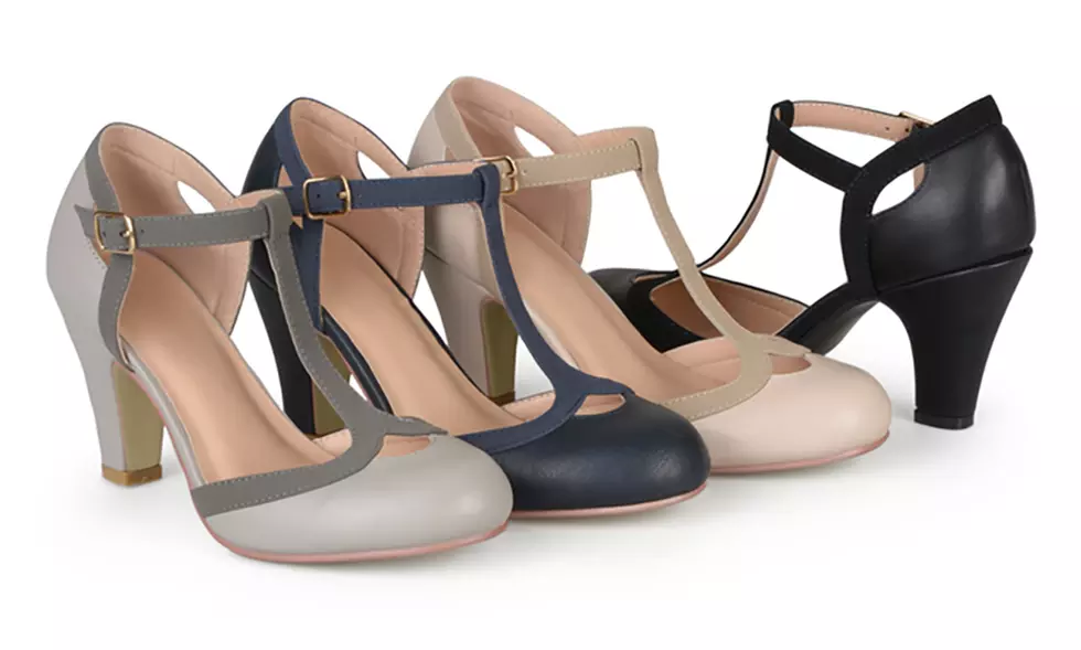 Journee Collection Women's Faux-Leather T-Strap Chunky-Heel Mary Jane Pumps - Primary Image