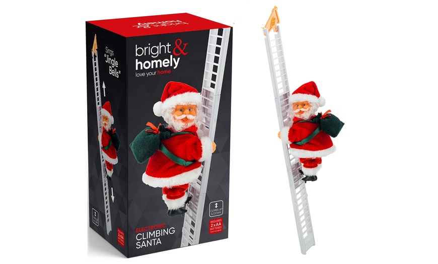 Image 1: Electronic Ladder Climbing Santa