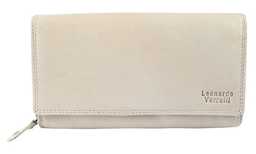 Image 49: Cartera de piel genuina para mujer Leonardo Verrelli