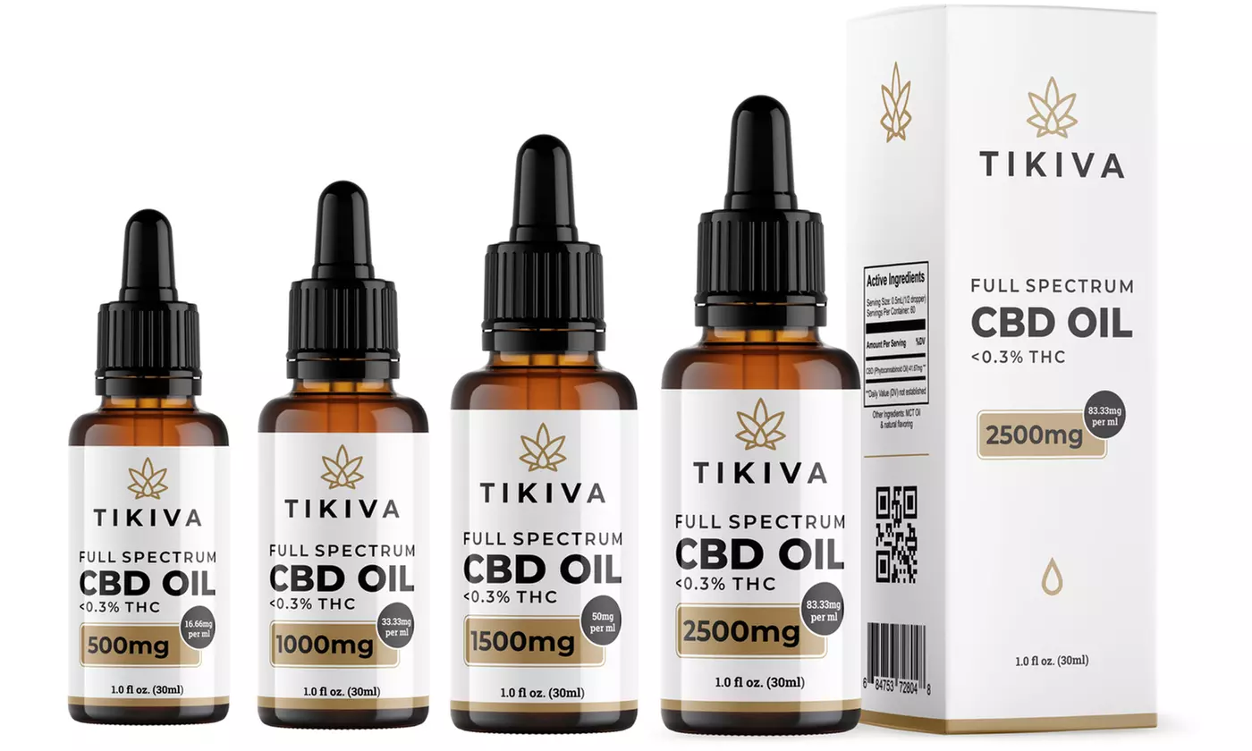 Tikiva High-Potency Full-Spectrum CBD Oil (500mg, 1000mg, 1500mg, or 2500mg) - Primary Image