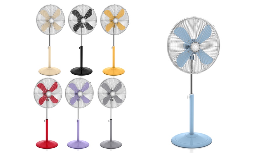 Image 3: Swan Retro Clock, Stand or Desk Fan
