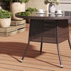Image 1: Outdoor Garden Rattan Effect Tempered Glass Coffee Table with 6 Styles