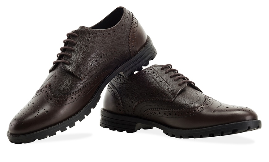 Image 14: Men's Leather Derby Brogues