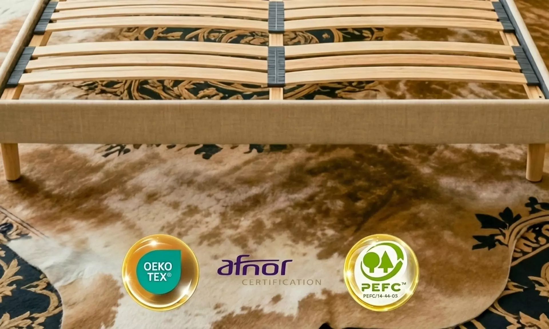 Lattenrost mit beweglichen Latten und Fichtenholzrahmen