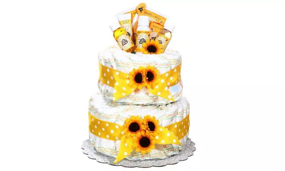 Burt’s Bees Diaper Cake with Starter Kit - Primary Image