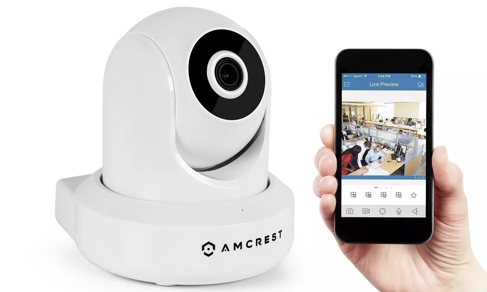 Amcrest ProHD 2MP 1080p Full HD Indoor Pan/Tilt Wireless IP Camera (Refurbished) - Second Medium