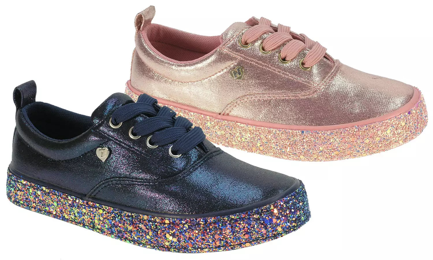 Sneakers mit Glitzer-Sohle für Kinder in Blau oder Rosa nach Wahl - Primary Image