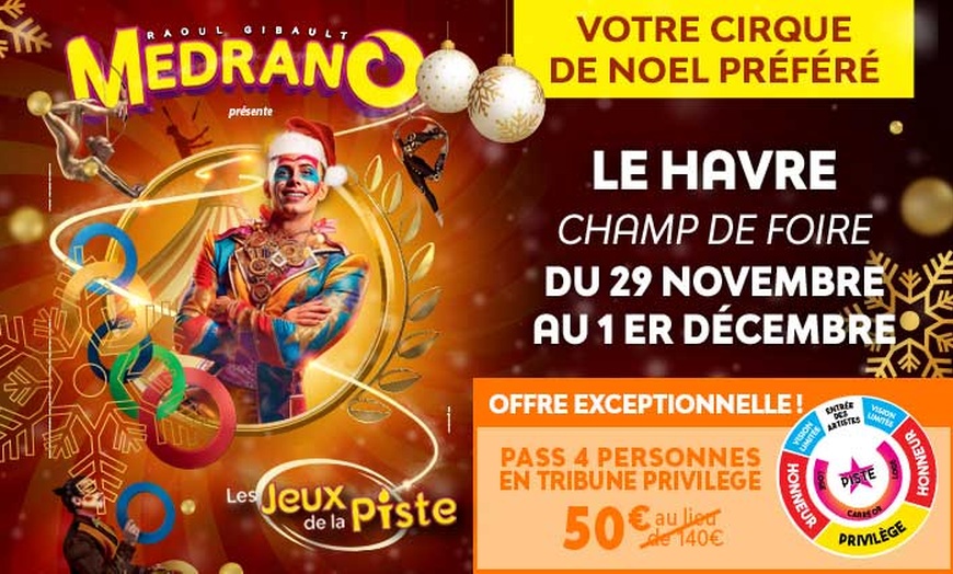 Image 1: CIRQUE DE NOEL: 1 ou 4 places pour Le grand cirque Medrano au Havre 